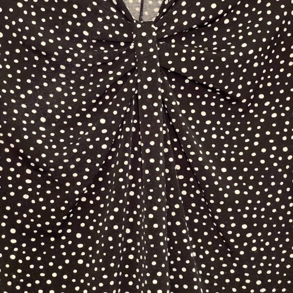 APT 9 Black White Polka Dot Tank Top Knotted V-Neck Sleeveless Plus Size 1X - Picture 4 of 11